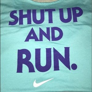 Nike shut up and run racer back tank top NWOT!!